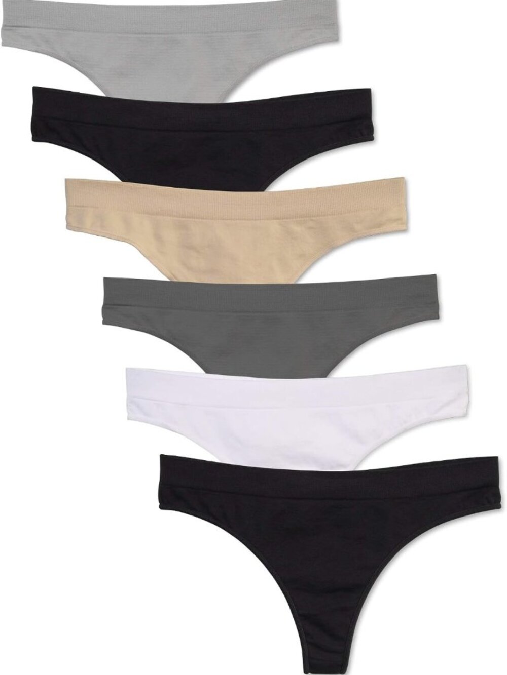 6 Pack Women's Nylon Spandex Thong Underwear - Comfortable, Breathable, Stylish